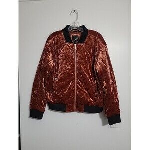 Collection B New York velour bomber quilted jacket size L Anthropologie